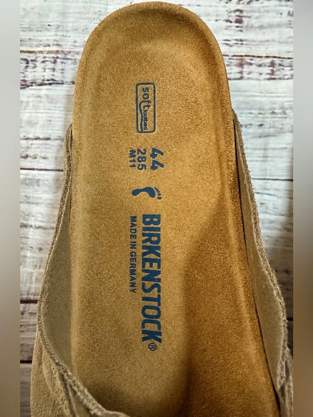 Men’s Birkenstock Boston Soft Footbed Suede Leather - Taupe - size 44